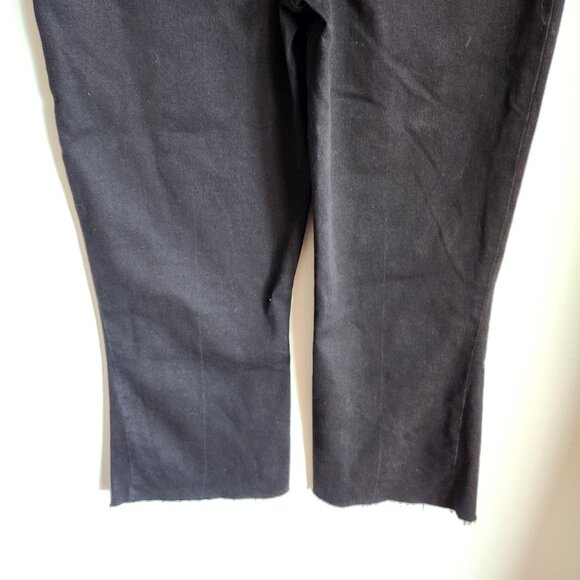 Spanx Jeans Black XL 1X Petite Women's Cropped Kick Flare Raw Hem Boho NEW - Picture 9 of 11